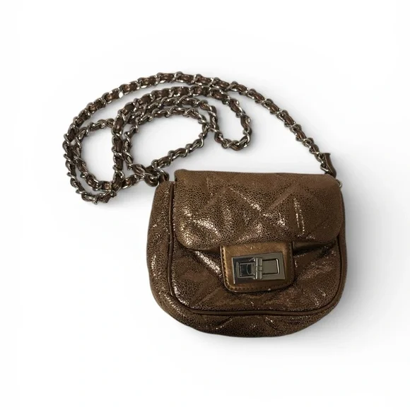 BCBGeneration Bronze Quilted Crossbody With Chain Woven Strap - Picture 3 of 14